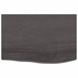 Berkfield Wall Shelf Dark Grey 60X40X2 Cm Treated Solid Wood Oak - thumbnail 2