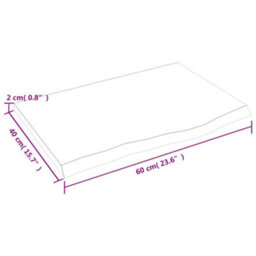 Berkfield Wall Shelf Dark Grey 60X40X2 Cm Treated Solid Wood Oak - thumbnail 4