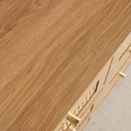 Sweeek - Chest Of Drawers Wood And Cane Decoration 6 Drawers Natural 120X40X80 Cm - Judith - thumbnail 7