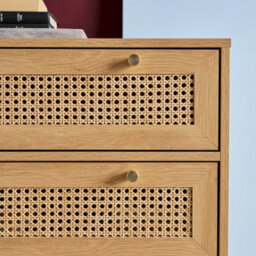 Sweeek - Chest Of Drawers Wood And Cane Decoration 6 Drawers Natural 120X40X80 Cm - Judith - thumbnail 6