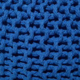Beliani Knitted Blue Pouf Ottoman 50 X 35 Cm Round Footstool - Chunky Cotton Knit - thumbnail 6