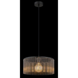 Luminosa Lighting Luminosa Leeds Cylindrical Pendant Ceiling Light Matt Black 1X E27 - thumbnail 4