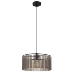 Luminosa Lighting Luminosa Leeds Cylindrical Pendant Ceiling Light Matt Black 1X E27 - thumbnail 2