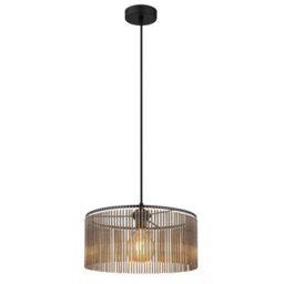 Luminosa Lighting Luminosa Leeds Cylindrical Pendant Ceiling Light Matt Black 1X E27