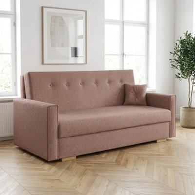 Viva Sonic Iv Sofa Bed With Storage Compartment Chipboard Frame Polyurethane Foam Wooden Legs 173X100X85Cm Pink - image 1