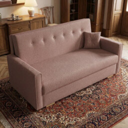 Viva Sonic Iv Sofa Bed With Storage Compartment Chipboard Frame Polyurethane Foam Wooden Legs 173X100X85Cm Pink - thumbnail 3
