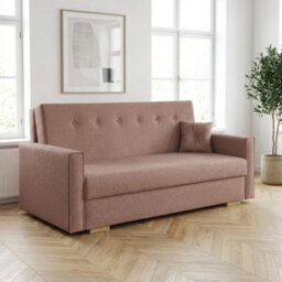 Viva Sonic Iv Sofa Bed With Storage Compartment Chipboard Frame Polyurethane Foam Wooden Legs 173X100X85Cm Pink