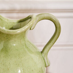Dibor Sage Green And White Two Tone Table Decoration Pitcher Jug Flower Vase H27 X W19Cm - thumbnail 6