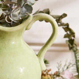 Dibor Sage Green And White Two Tone Table Decoration Pitcher Jug Flower Vase H27 X W19Cm - thumbnail 3
