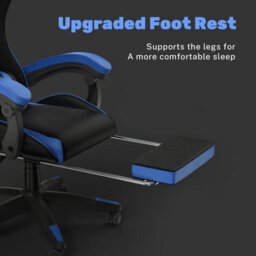 Onemill Ergonomic Gaming Chair With With Footrest, Height-Adjustable Office & Computer Chair(Black-Blue) - thumbnail 5