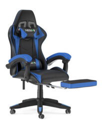 Onemill Ergonomic Gaming Chair With With Footrest, Height-Adjustable Office & Computer Chair(Black-Blue)