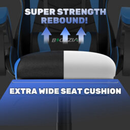 Onemill Ergonomic Gaming Chair With With Footrest, Height-Adjustable Office & Computer Chair(Black-Blue) - thumbnail 2