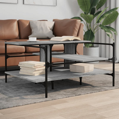 Walplus Coffee Table Grey Sonoma 100X100X48.5 Cm Engineered Wood - image 1