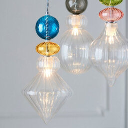 Luminosa Lighting Luminosa April Plate Pendant Ceiling Lamp, Chrome Plate,, Multi Coloured Glass - thumbnail 5