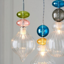 Luminosa Lighting Luminosa April Plate Pendant Ceiling Lamp, Chrome Plate,, Multi Coloured Glass - thumbnail 4
