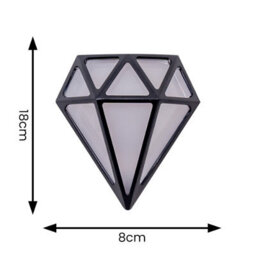 Valuelights Diamond Matte Black Ip64 Rated Bathroom Frosted Integrated Led Wall Light - thumbnail 8