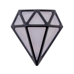 Valuelights Diamond Matte Black Ip64 Rated Bathroom Frosted Integrated Led Wall Light