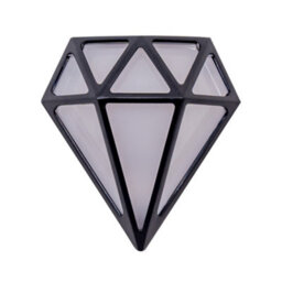 Valuelights Diamond Matte Black Ip64 Rated Bathroom Frosted Integrated Led Wall Light - thumbnail 6