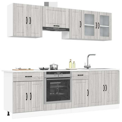 Berkfield 8 Piece Kitchen Cabinet Set Kalmar Grey Sonoma Engineered Wood - image 1