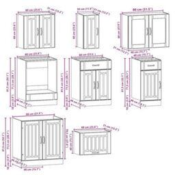 Berkfield 8 Piece Kitchen Cabinet Set Kalmar Grey Sonoma Engineered Wood - thumbnail 9