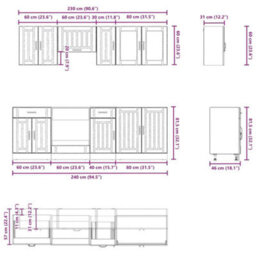 Berkfield 8 Piece Kitchen Cabinet Set Kalmar Grey Sonoma Engineered Wood - thumbnail 8