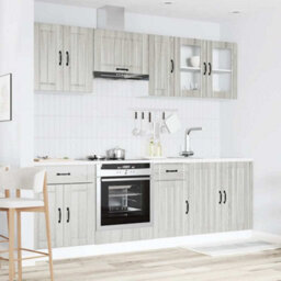 Berkfield 8 Piece Kitchen Cabinet Set Kalmar Grey Sonoma Engineered Wood - thumbnail 3