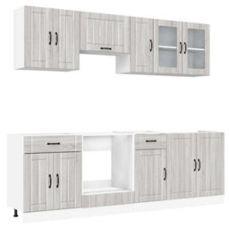 Berkfield 8 Piece Kitchen Cabinet Set Kalmar Grey Sonoma Engineered Wood - thumbnail 2