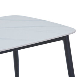 Core Products Aspen Rectangular Dining Table With Gloss White Sintered Stone Top And Black Tapered Legs - 75 X 140 X 80Cm - thumbnail 4