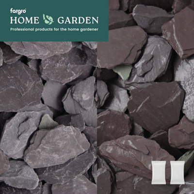 Fargro Home and Garden Fargro™ Home And Garden Decorative Blue Slate Chippings 40mm - 2 X 20Kg Bags For Borders, Ground Cover & Feature Landscaping - image 1