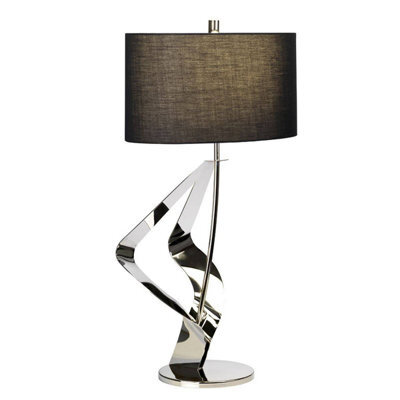Elstead Lighting Ribbon 1Lt Table Lamp Finish: Polished Nickel Wired: 1X60W E27 220-240V 50Hz - image 1