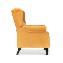 Velvet Gold Manual Recliner Wingback Chair - thumbnail 5