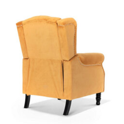 Velvet Gold Manual Recliner Wingback Chair - thumbnail 6