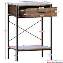 Lassic Vida Designs Brooklyn Dark Wood 1 Drawer Console Table With Undershelf - thumbnail 2