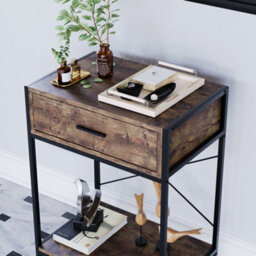 Lassic Vida Designs Brooklyn Dark Wood 1 Drawer Console Table With Undershelf - thumbnail 3