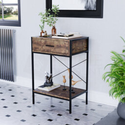 Lassic Vida Designs Brooklyn Dark Wood 1 Drawer Console Table With Undershelf - thumbnail 1