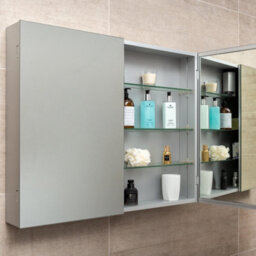 Plum&clay Marvel Bathroom Double Mirrored Wall Cabinet (H)703mm (W)900mm - thumbnail 7