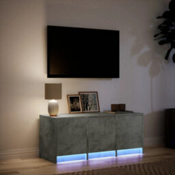 Berkfield Sturdy Tv Cabinet With Led Concrete Grey 97X34X40 Cm Engineered Wood - thumbnail 5