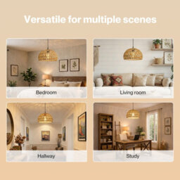 Emitto Rustic Ceiling Pendant Light Shade Hemp Rope Lamp Shade Boho Yellow - thumbnail 8