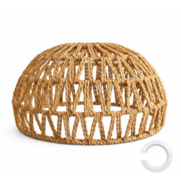 Emitto Rustic Ceiling Pendant Light Shade Hemp Rope Lamp Shade Boho Yellow - thumbnail 3