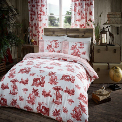 Smart Living Duvet Cover With Pillowcases Polycotton Quilt Bedding Covers Comfy Breathable Comforter Cover Set - Red - image 1