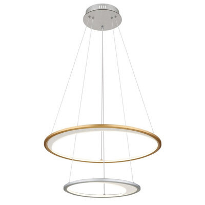 Luminosa Lighting Luminosa Umbra Pendant Ceiling Light Silver Colored 2X Led Dimmable 2700-6500K Remote Control Timer - image 1