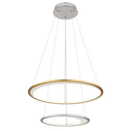 Luminosa Lighting Luminosa Umbra Pendant Ceiling Light Silver Colored 2X Led Dimmable 2700-6500K Remote Control Timer - thumbnail 1