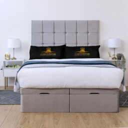 UKBEDFURNITURE Florence Plush Silver End Opening Divan Ottoman Bed With 54 Inch Headboard & 10 Inch Orthopaedic Mattress - thumbnail 2
