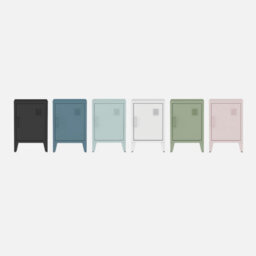 Sweeek - Industrial Metal Bedside Table With 1 Door Soho Light Green 38X38X57 Cm - thumbnail 2