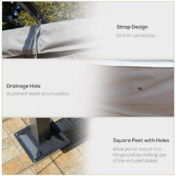 Outsunny 3.5X3.5M Pergola Metal Gazebo Backyard Porch Awning Retractable Canopy - thumbnail 6