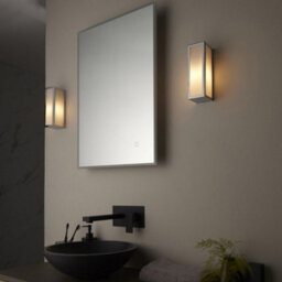 Bathroom Wall Light Fitting - Chrome Plate & Frosted Glass Shade - Single Lamp - thumbnail 5