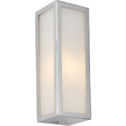 Bathroom Wall Light Fitting - Chrome Plate & Frosted Glass Shade - Single Lamp - thumbnail 1