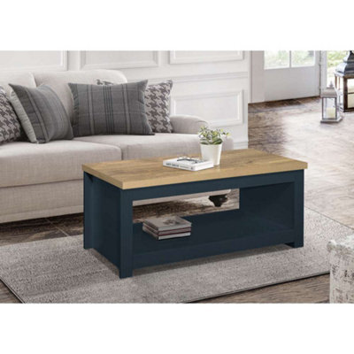Birlea Highgate Coffee Table Navy Blue & Oak - image 1