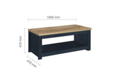 Birlea Highgate Coffee Table Navy Blue & Oak - thumbnail 6