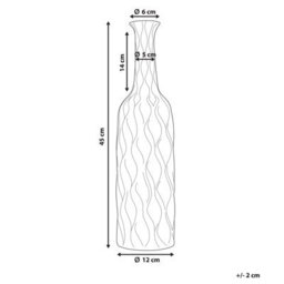 Beliani Silver Stoneware Bottle Vase - Modern Glam Honeycomb Texture, 12Cm X 45Cm - thumbnail 3